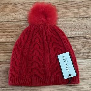 100% Cashmere Knit Beanie Hat